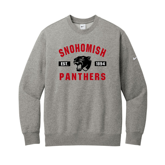 SHS Cheer Heritage Nike Club Fleece Sleeve Swoosh Crew - SHS-CHR-NIKE-CREW-HERITAGE-HGRAY