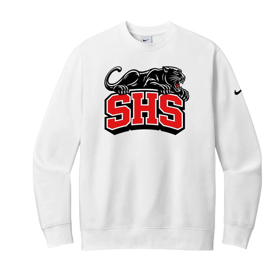 SHS Cheer Dominance Nike Club Fleece Sleeve Swoosh Crew - SHS-CHR-NIKE-CREW-DOM-WHT