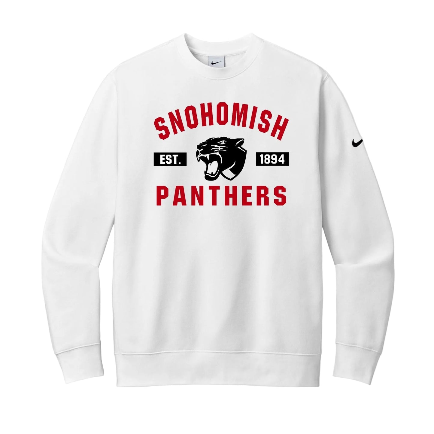 SHS Cheer Heritage Nike Club Fleece Sleeve Swoosh Crew - SHS-CHR-NIKE-CREW-HERITAGE-WHT