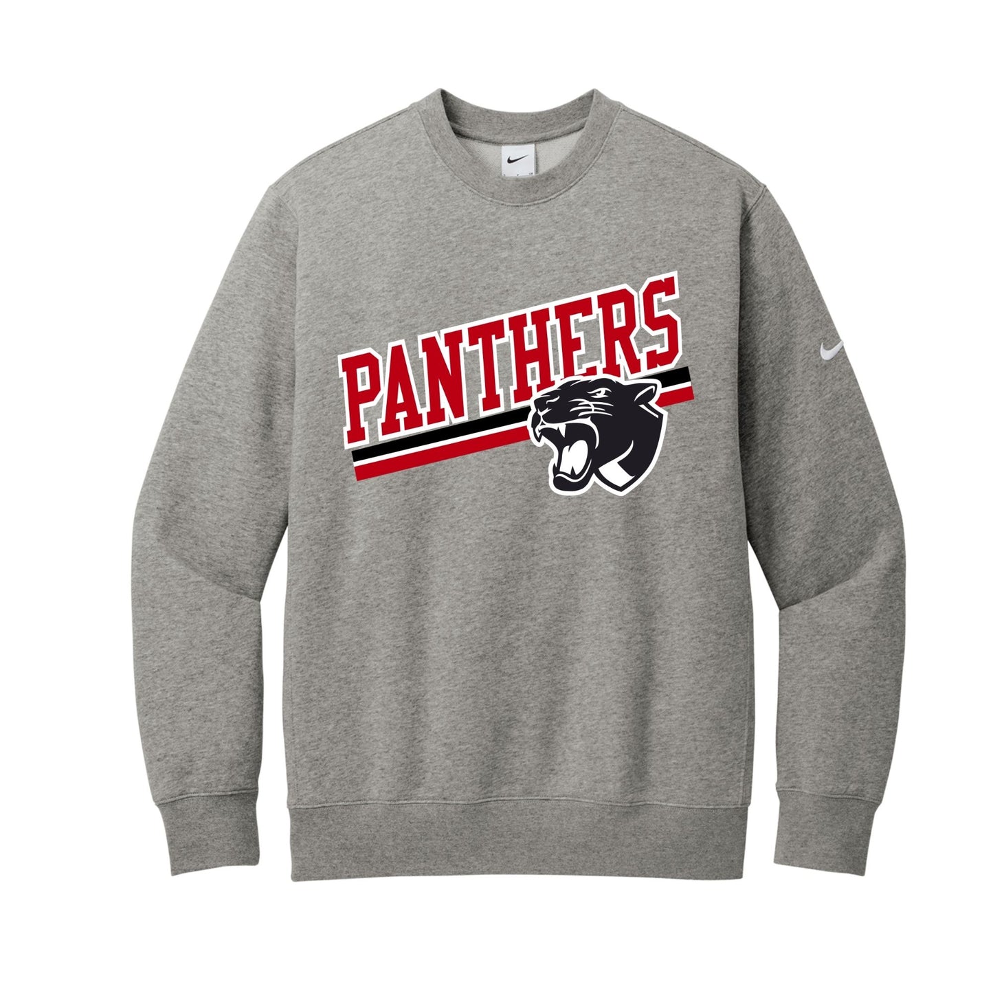 SHS Cheer Strike Nike Club Fleece Sleeve Swoosh Crew - SHS-CHR-NIKE-CREW-STRIKE-HGRAY