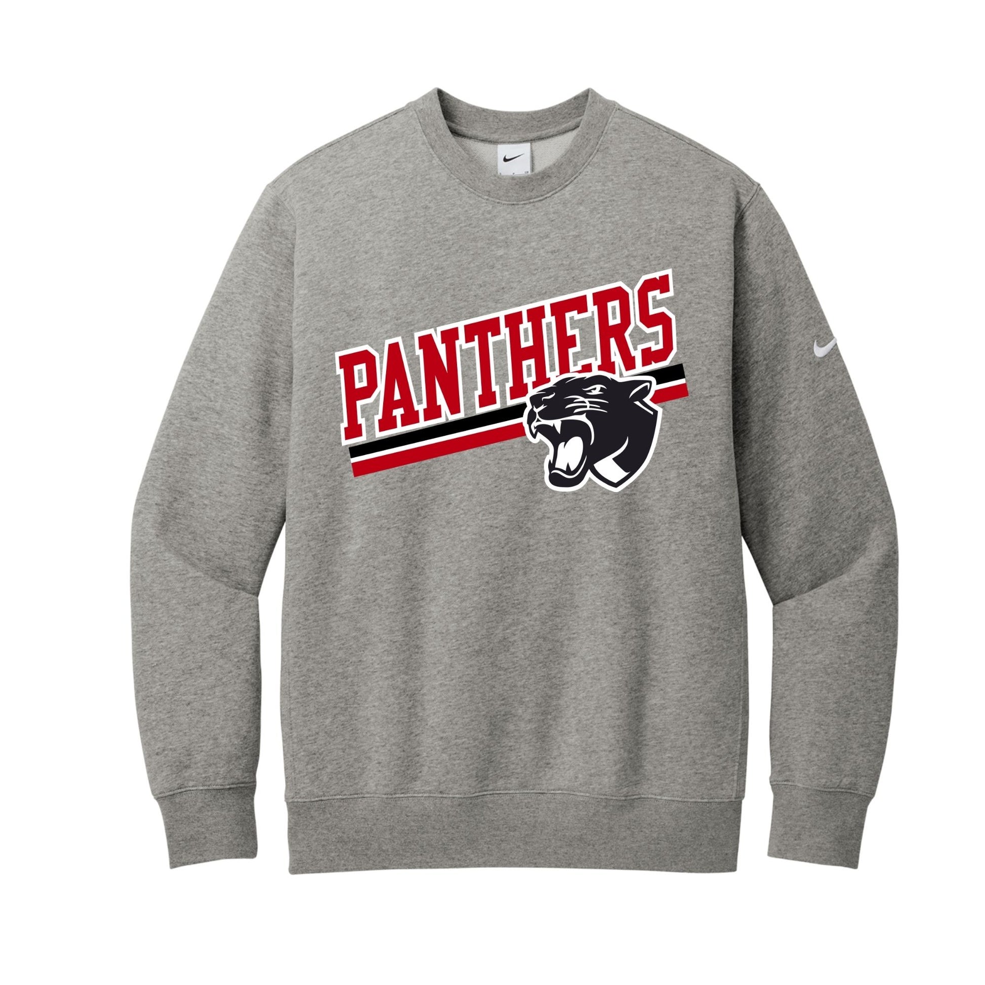 SHS Cheer Strike Nike Club Fleece Sleeve Swoosh Crew - SHS-CHR-NIKE-CREW-STRIKE-HGRAY