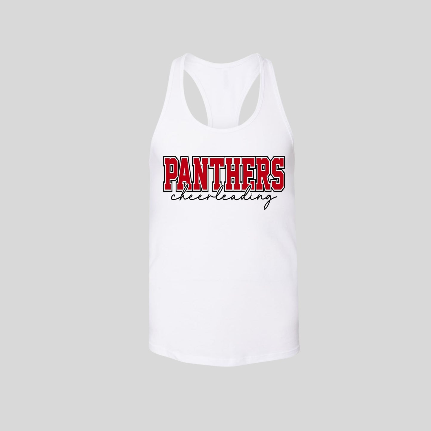 SHS Panthers Cheer Racerback Tank - SHS-CHR-TANK-PTHR-WHT