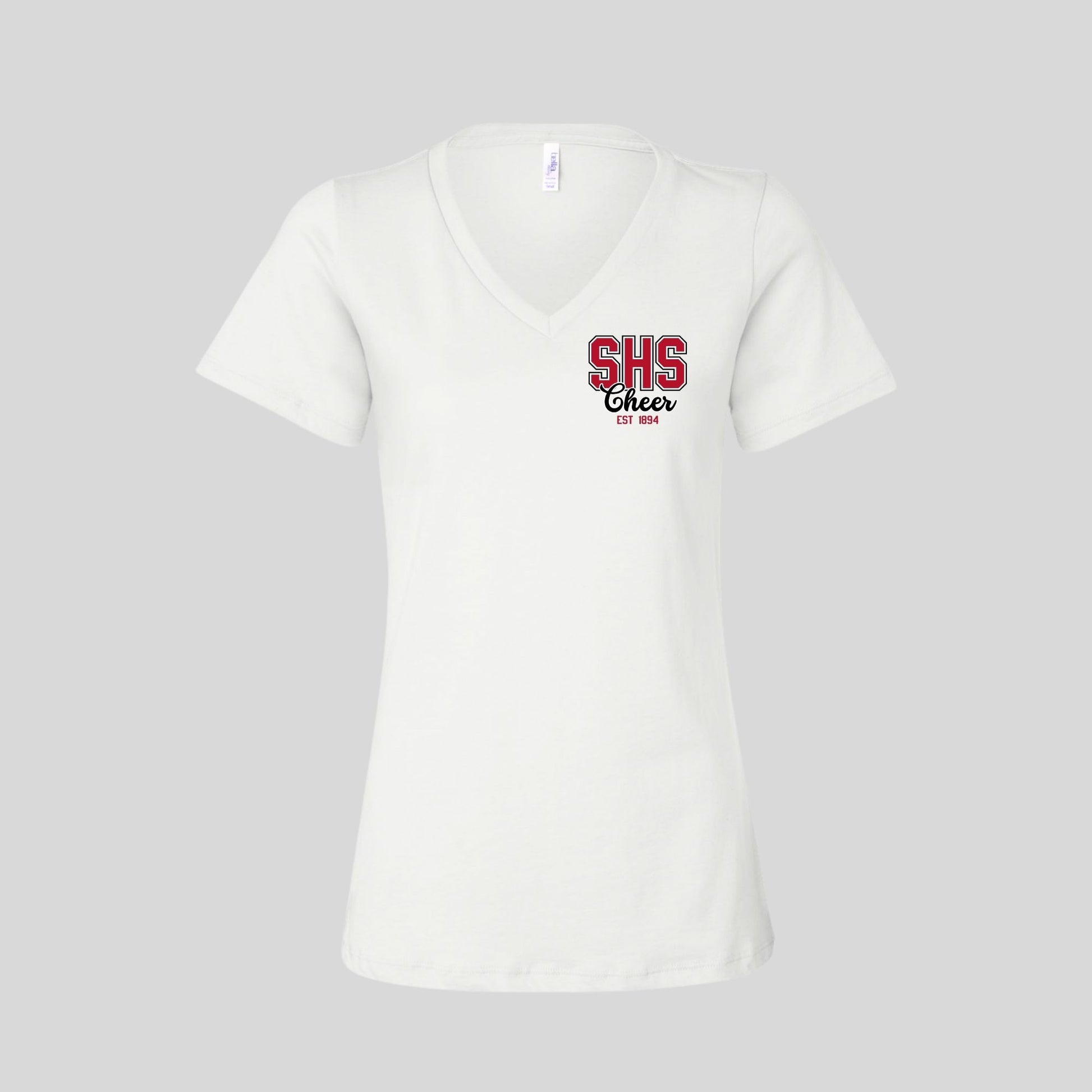 SHS Cheer Women's V-Neck Tee - SHS-CHR-TEE-VNECK-WHT